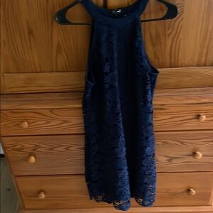Lulu's Blue Halter Sheath Mini Dress